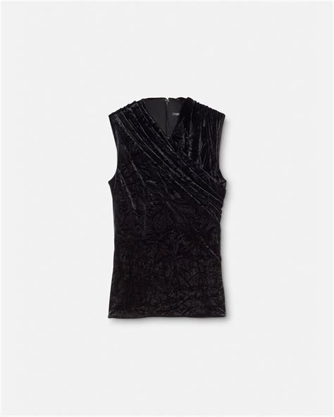 Versace Ruched Velvet Top for Women 